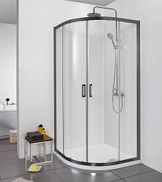 Aquatek Душевой уголок Ария 90x90 AQ ARI RO 09020BL профиль черный стекло прозрачное – фотография-3